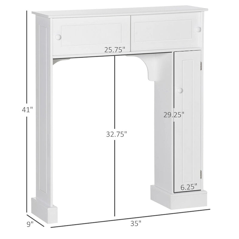 Meuble de salle de bain au-dessus des toilettes, meuble de rangement de salle de bain autoportant avec étagères réglables