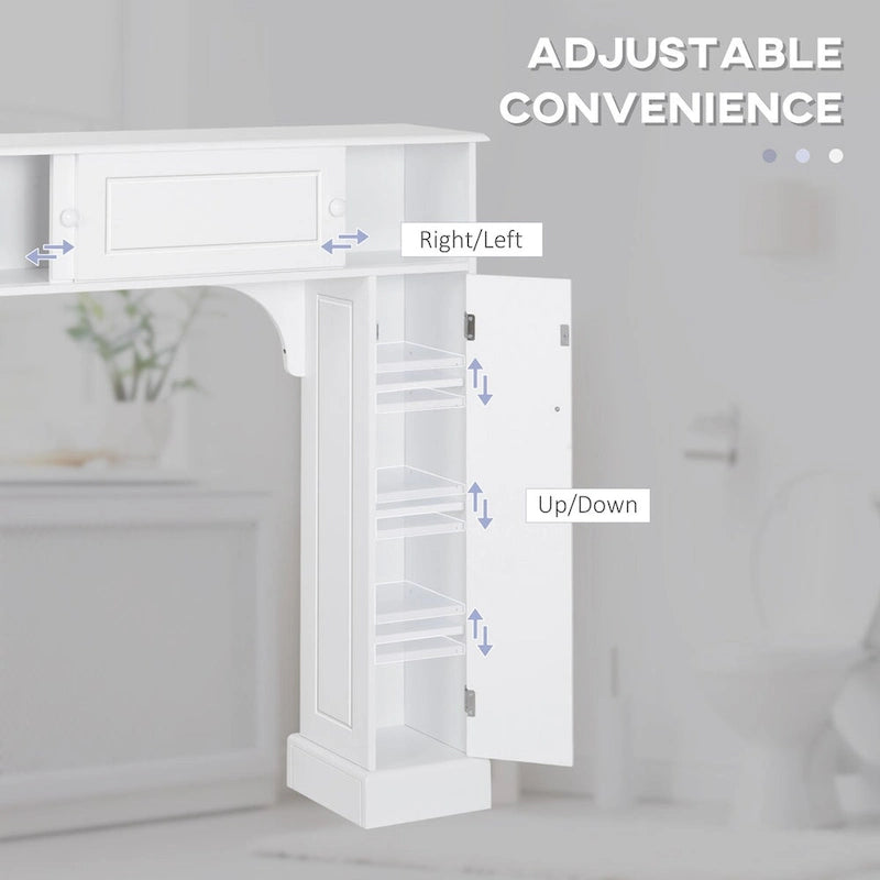 Meuble de salle de bain au-dessus des toilettes, meuble de rangement de salle de bain autoportant avec étagères réglables
