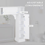 Meuble de salle de bain au-dessus des toilettes, meuble de rangement de salle de bain autoportant avec étagères réglables