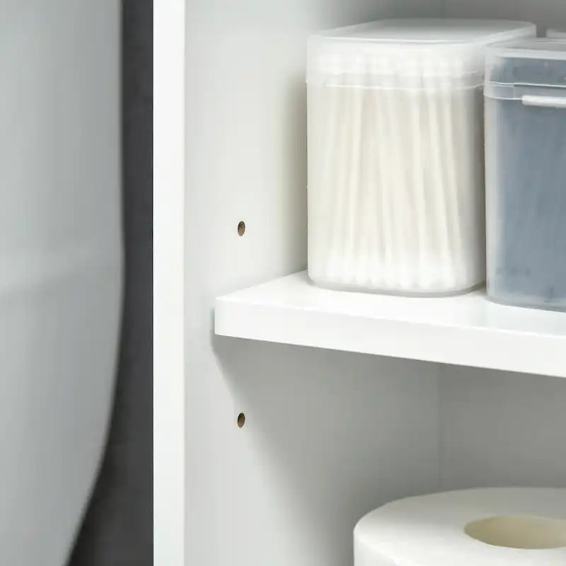 Meuble de salle de bain au-dessus des toilettes, meuble de rangement de salle de bain autoportant avec étagères réglables