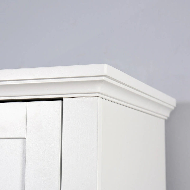 Meuble de rangement de salle de bain blanc sur pied avec 6 étagères