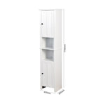 Meuble de rangement de salle de bain blanc sur pied avec 6 étagères