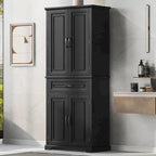 Meuble de rangement de salle de bain avec portes et tiroir, Espaces de rangement multiples, Étagère réglable