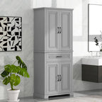Meuble de rangement de salle de bain avec portes et tiroir, Espaces de rangement multiples, Étagère réglable