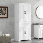 Meuble de rangement de salle de bain avec portes et tiroir, Espaces de rangement multiples, Étagère réglable