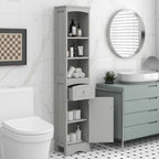 Meuble Colonne de Salle de Bain Autonome avec Tiroir - 34 x 23 x 170 cm (L x l x H)