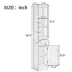 Meuble Colonne de Salle de Bain Autonome avec Tiroir - 34 x 23 x 170 cm (L x l x H)