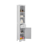 Meuble Colonne de Salle de Bain Autonome avec Tiroir - 34 x 23 x 170 cm (L x l x H)