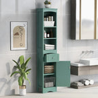 Meuble Colonne de Salle de Bain Autonome avec Tiroir - 34 x 23 x 170 cm (L x l x H)