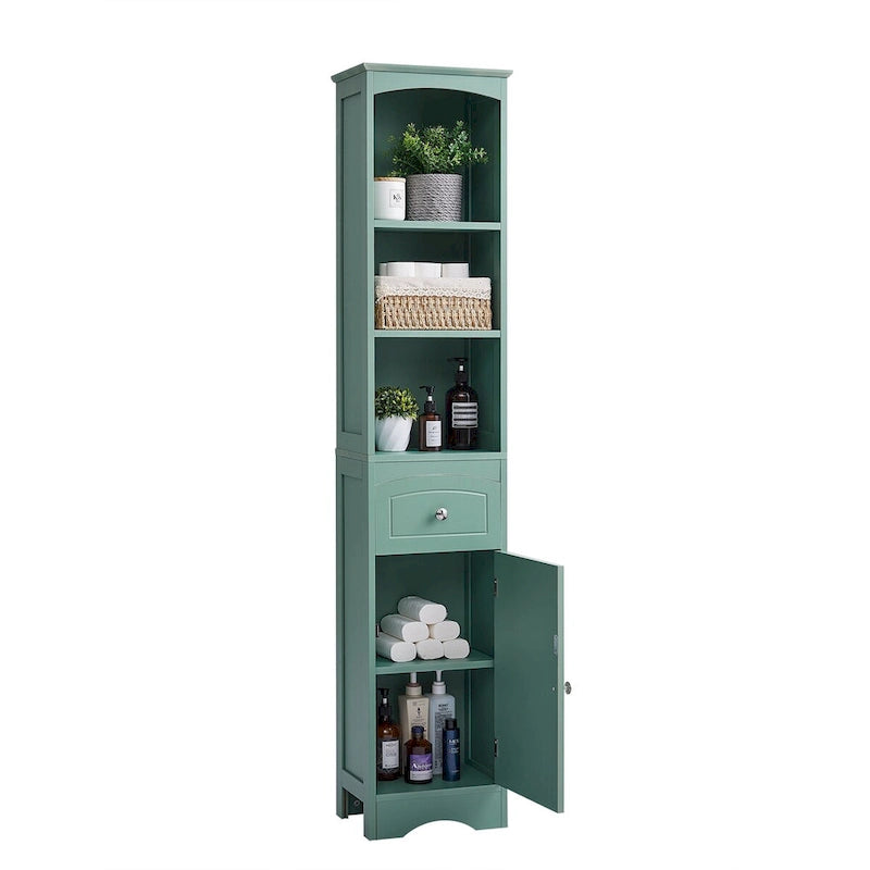 Meuble Colonne de Salle de Bain Autonome avec Tiroir - 34 x 23 x 170 cm (L x l x H)