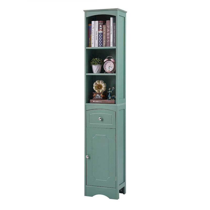 Meuble Colonne de Salle de Bain Autonome avec Tiroir - 34 x 23 x 170 cm (L x l x H)