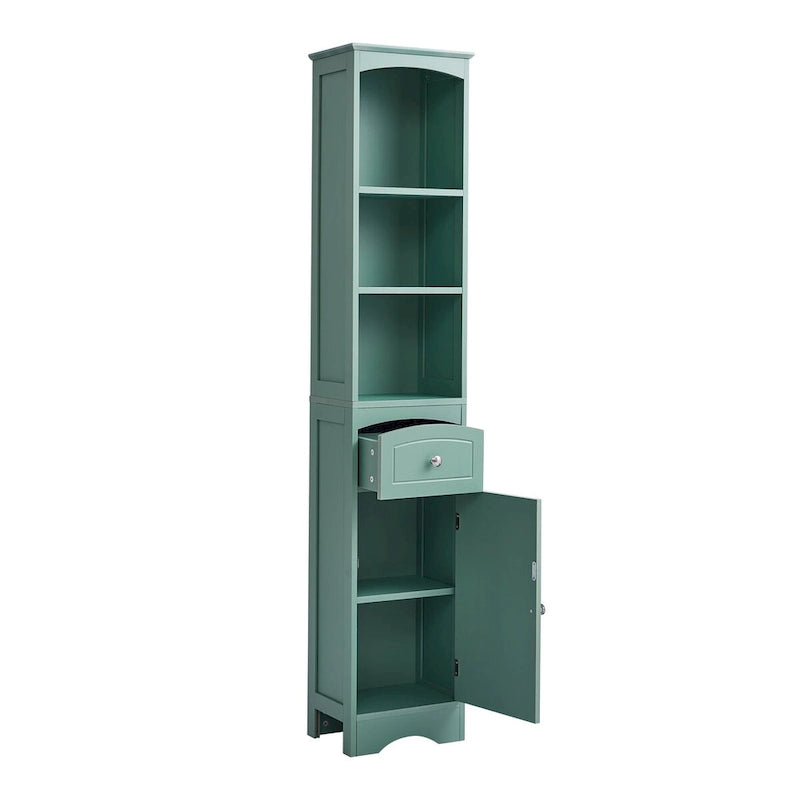 Meuble Colonne de Salle de Bain Autonome avec Tiroir - 34 x 23 x 170 cm (L x l x H)