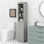 Meuble Colonne de Salle de Bain Autonome avec Tiroir - 34 x 23 x 170 cm (L x l x H)
