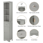 Meuble Colonne de Salle de Bain Autonome avec Tiroir - 34 x 23 x 170 cm (L x l x H)