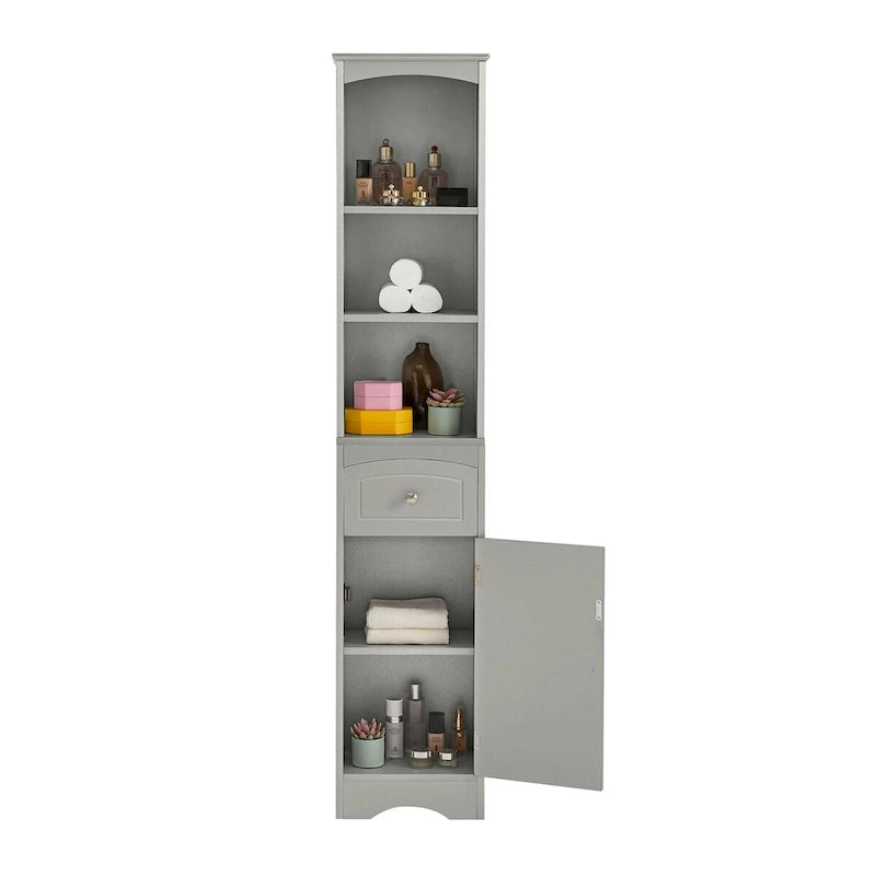 Meuble Colonne de Salle de Bain Autonome avec Tiroir - 34 x 23 x 170 cm (L x l x H)