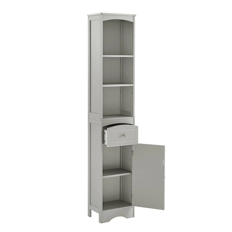 Meuble Colonne de Salle de Bain Autonome avec Tiroir - 34 x 23 x 170 cm (L x l x H)