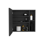 Armoire à pharmacie Viking, trois étagères intérieures, une porte, deux étagères extérieures, finition Wengé noir