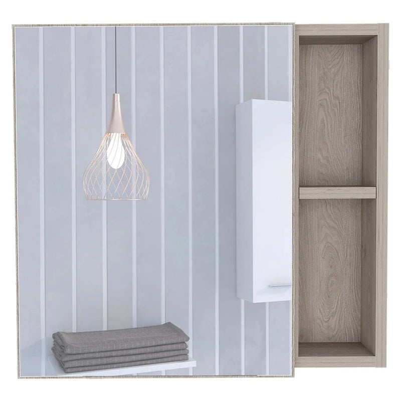 Armoire à pharmacie Viking, trois étagères intérieures, une porte, deux étagères extérieures, finition Wengé noir