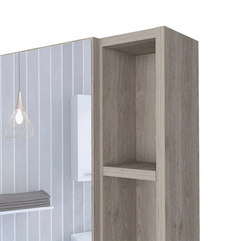 Armoire à pharmacie Viking, trois étagères intérieures, une porte, deux étagères extérieures, finition Wengé noir