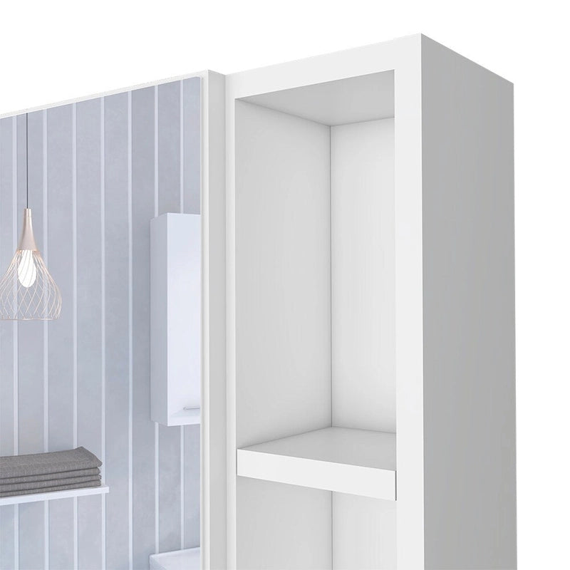 Armoire à pharmacie Viking, trois étagères intérieures, une porte, deux étagères extérieures, finition Wengé noir