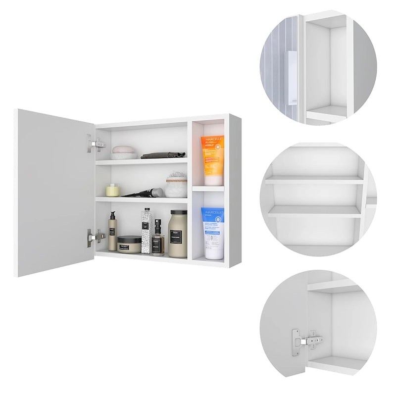 Armoire à pharmacie Viking, trois étagères intérieures, une porte, deux étagères extérieures, finition Wengé noir