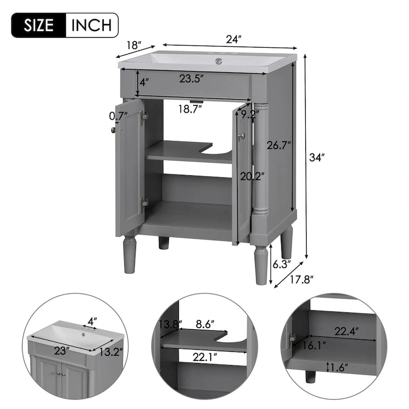 Meuble-lavabo simple vasque