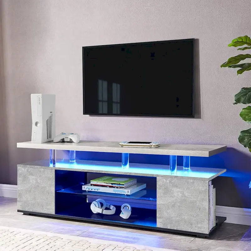 Table console de rangement média centrale avec grand meuble latéral pour salon - 63.00L * 16W * 21H