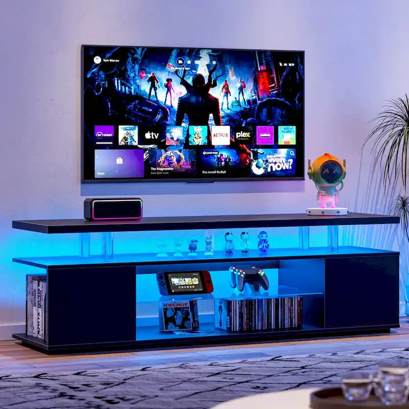 Table console de rangement média centrale avec grand meuble latéral pour salon - 63.00L * 16W * 21H