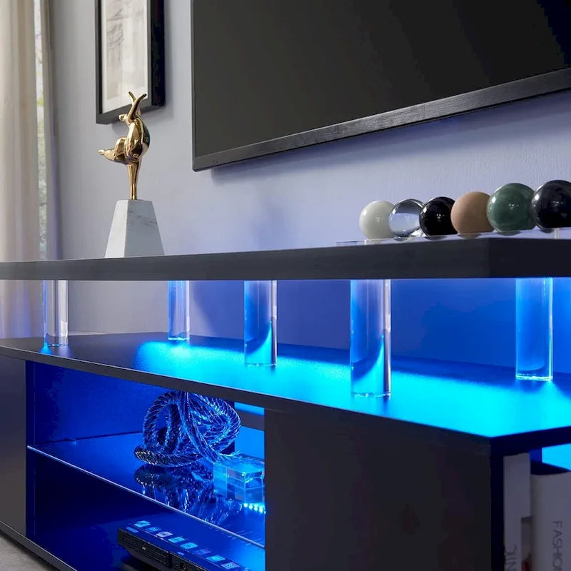 Table console de rangement média centrale avec grand meuble latéral pour salon - 63.00L * 16W * 21H