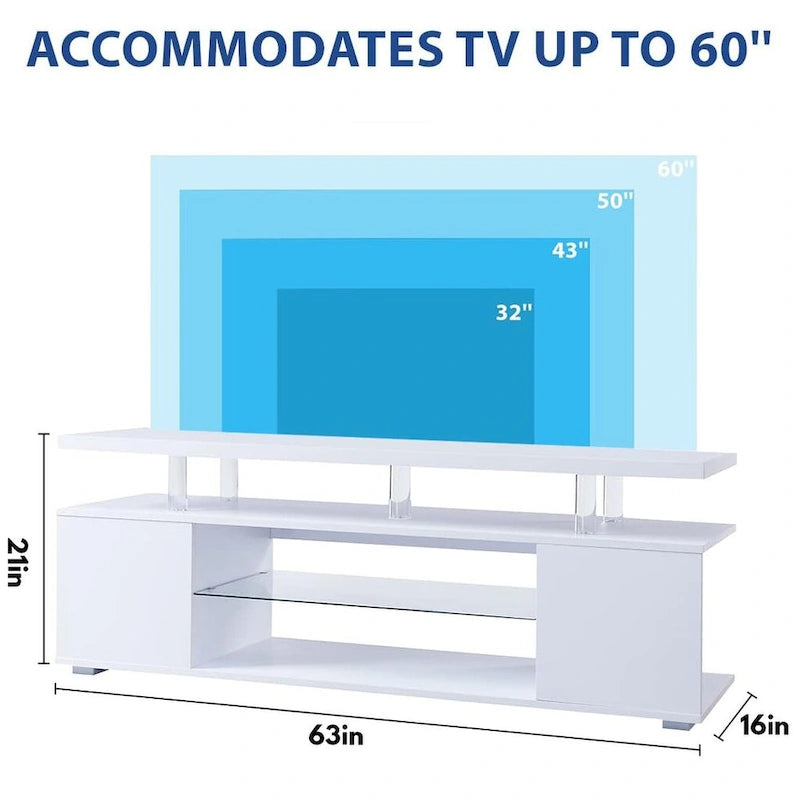 Table console de rangement média centrale avec grand meuble latéral pour salon - 63.00L * 16W * 21H