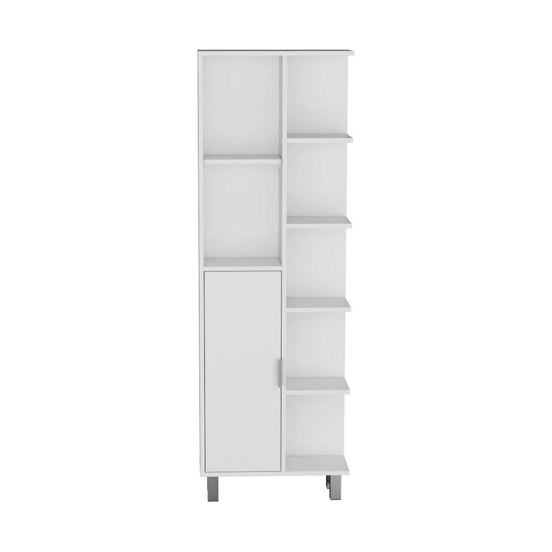 Meuble de salle de bain de 160 cm de hauteur avec sept étagères ouvertes pour le rangement du linge de maison
