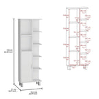Meuble de salle de bain de 160 cm de hauteur avec sept étagères ouvertes pour le rangement du linge de maison