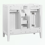 Meuble-lavabo avec vasque en céramique, deux placards et cinq tiroirs