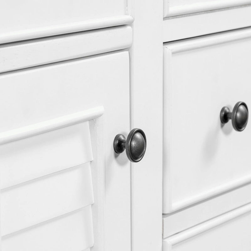 Meuble-lavabo avec vasque en céramique, deux placards et cinq tiroirs