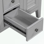 Meuble-lavabo avec vasque en céramique, deux placards et cinq tiroirs