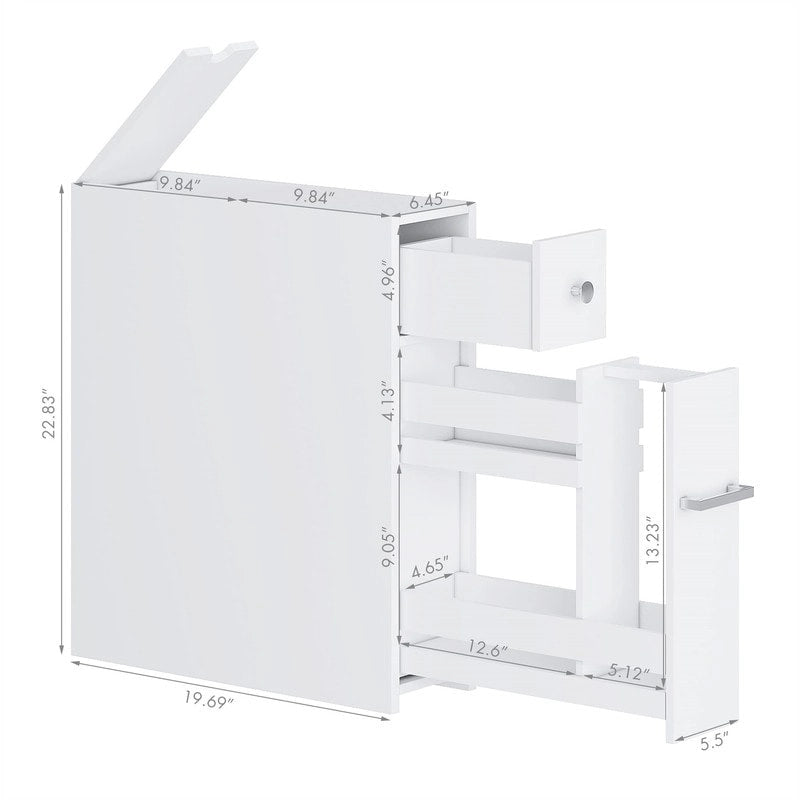 Meuble de rangement étroit pour salle de bain - 19,69P x 6,45L x 22,83H
