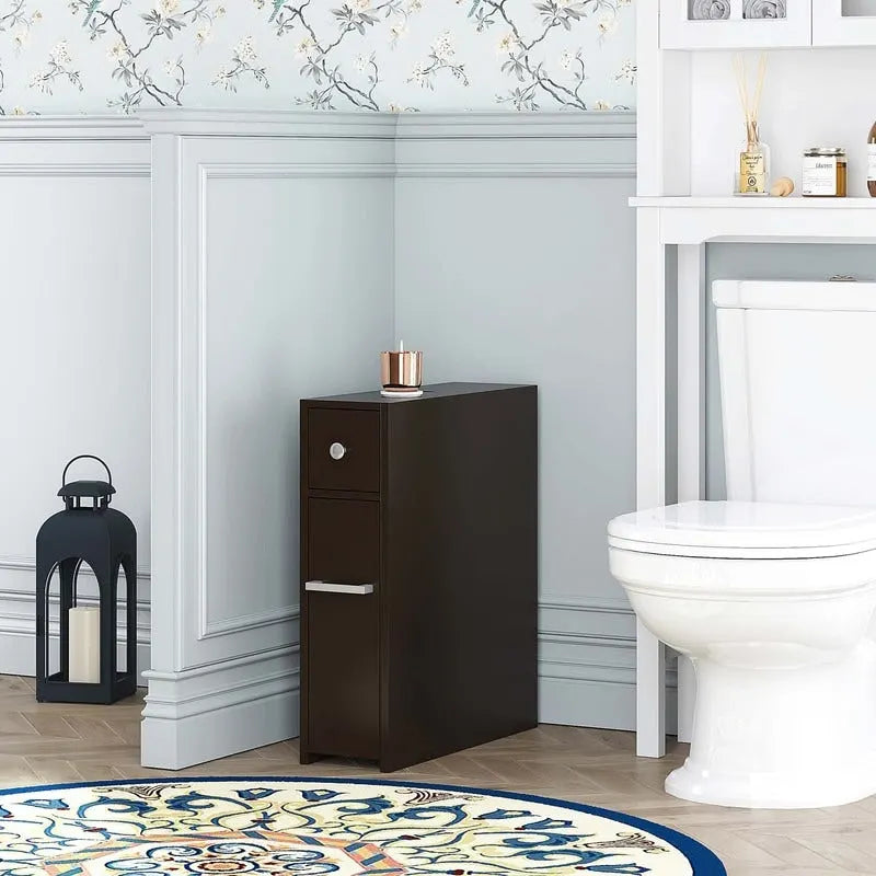 Meuble de rangement étroit pour salle de bain - 19,69P x 6,45L x 22,83H