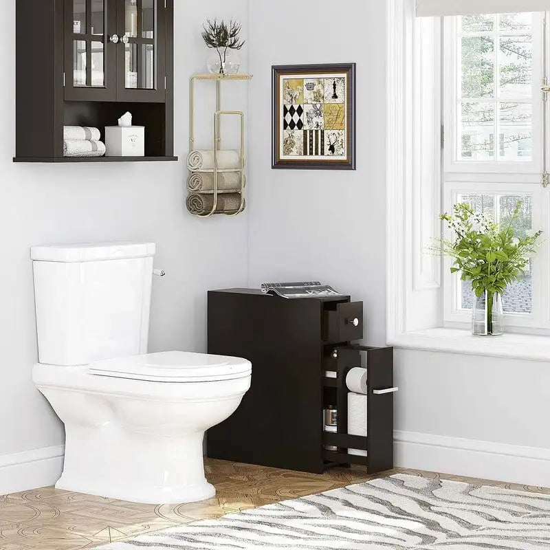 Meuble de rangement étroit pour salle de bain - 19,69P x 6,45L x 22,83H