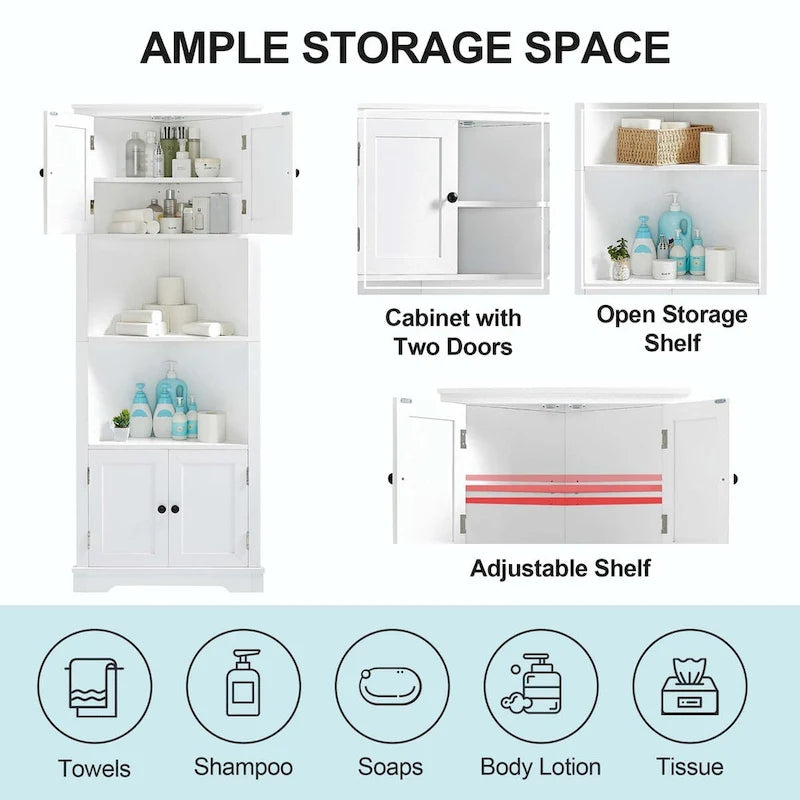 Meuble de rangement haut de salle de bain avec étagère réglable