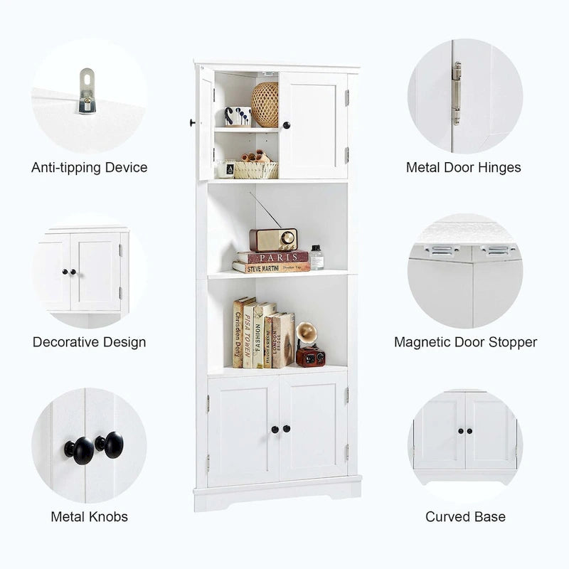 Meuble de rangement haut de salle de bain avec étagère réglable