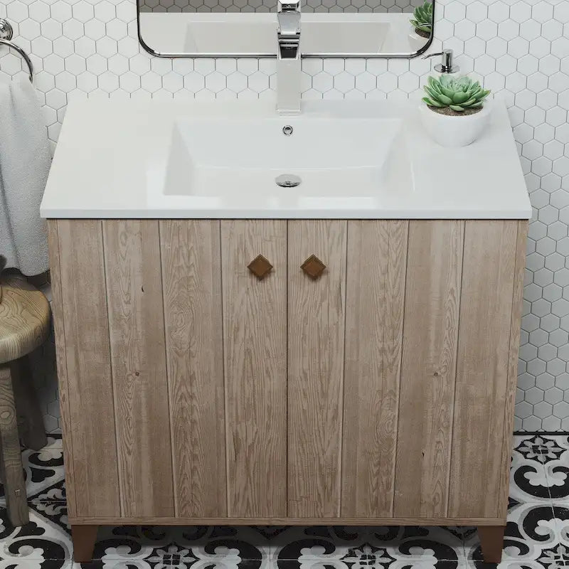 Lavabo mural carré Pur 16,5 - Marron