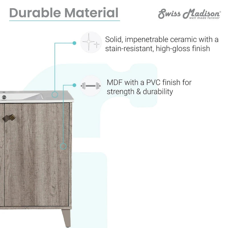 Lavabo mural carré Pur 16,5 - Marron
