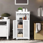 Meubles de Rangement de Salle de Bain Armoire Blanche sur Pied - 9,5P x 13,4L x 29,5H