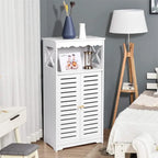 Meubles de Rangement de Salle de Bain Armoire Blanche sur Pied - 9,5P x 13,4L x 29,5H