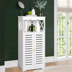 Meubles de Rangement de Salle de Bain Armoire Blanche sur Pied - 9,5P x 13,4L x 29,5H