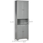 Meuble de Rangement Haut et Étroit pour Salle de Bain avec Portes et Étagères Réglables, Meuble Colonne avec 2 Armoires et Plan de Travail