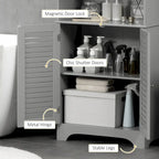 Meuble de Rangement Haut et Étroit pour Salle de Bain avec Portes et Étagères Réglables, Meuble Colonne avec 2 Armoires et Plan de Travail