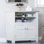 Freestanding Bathroom Cabinet with Doors and Adjustable Shelf - 11.81D x 23.62W x 37.2H