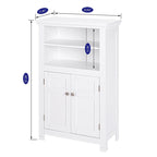 Meuble de salle de bain autoportant avec portes et étagère réglable - 30P x 60L x 94.5H cm