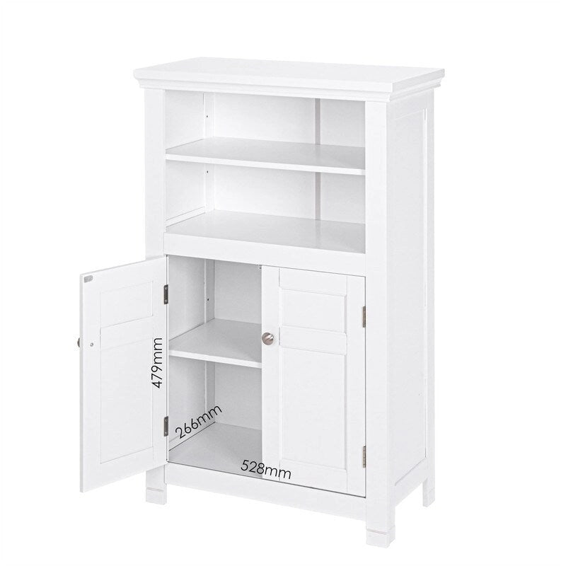 Meuble de salle de bain autoportant avec portes et étagère réglable - 30P x 60L x 94.5H cm